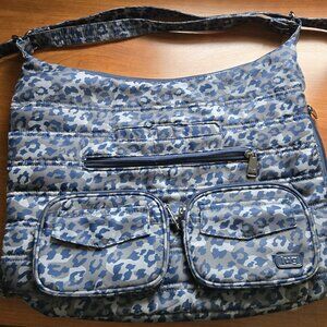 Lug Zipliner Purse/Backpack Gray Navy Leopard